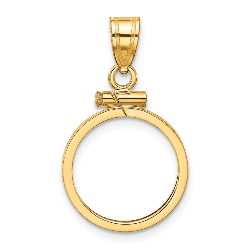 Wideband Distinguished Coin Jewelry 14k Polished 15.0mm x 0.8mm Screw Top Coin Bezel Pendant