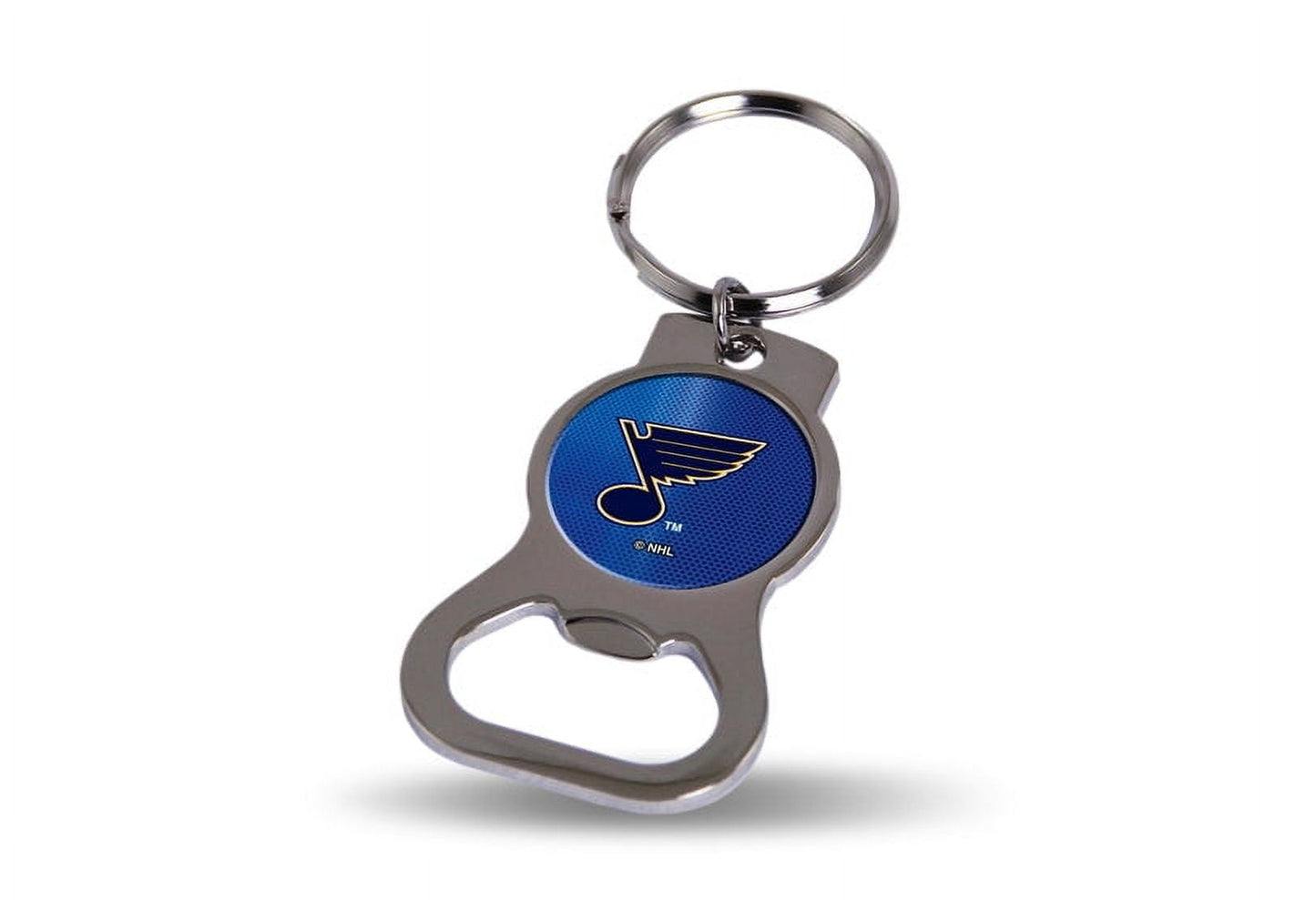 NHL St Louis Blues Silver-tone Bottle Opener Key Ring by Rico Industries QGC6383