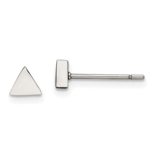 Stainless Steel Polished Triangle Post Earrings