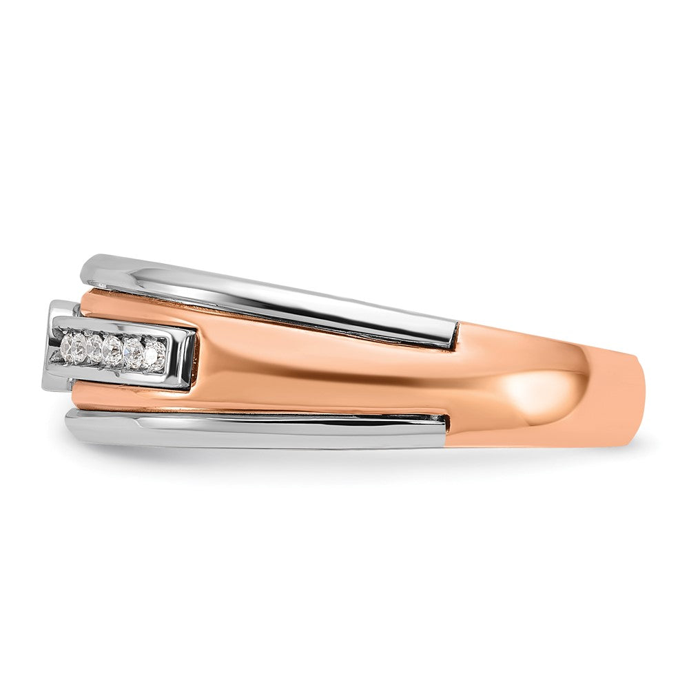 14k Two-tone White/Rose Gold IBGoodman Men's 1/5 carat Diamond Complete Ring