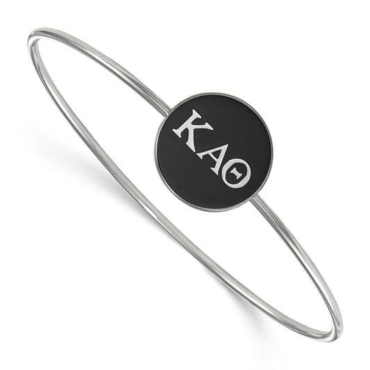 Sterling Silver Official Licensed Greek Sororities 7in Kappa Alpha Theta (???) Enameled Slip-on Bangle