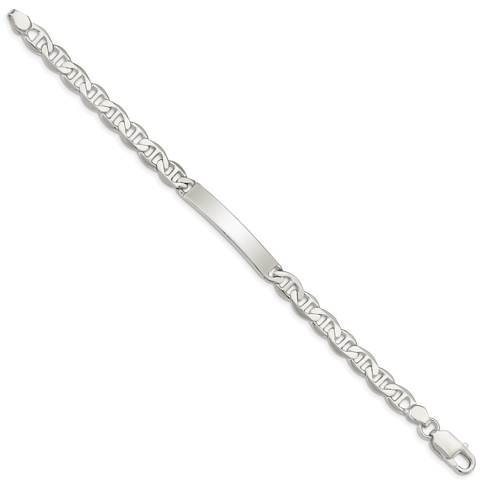 Sterling Silver Engraveable Anchor Link ID Bracelet 8 inches