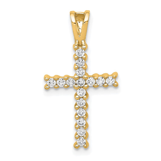 14k 1/4 carat Lab Grown Diamond VS/SI+ G+ Cross Pendant