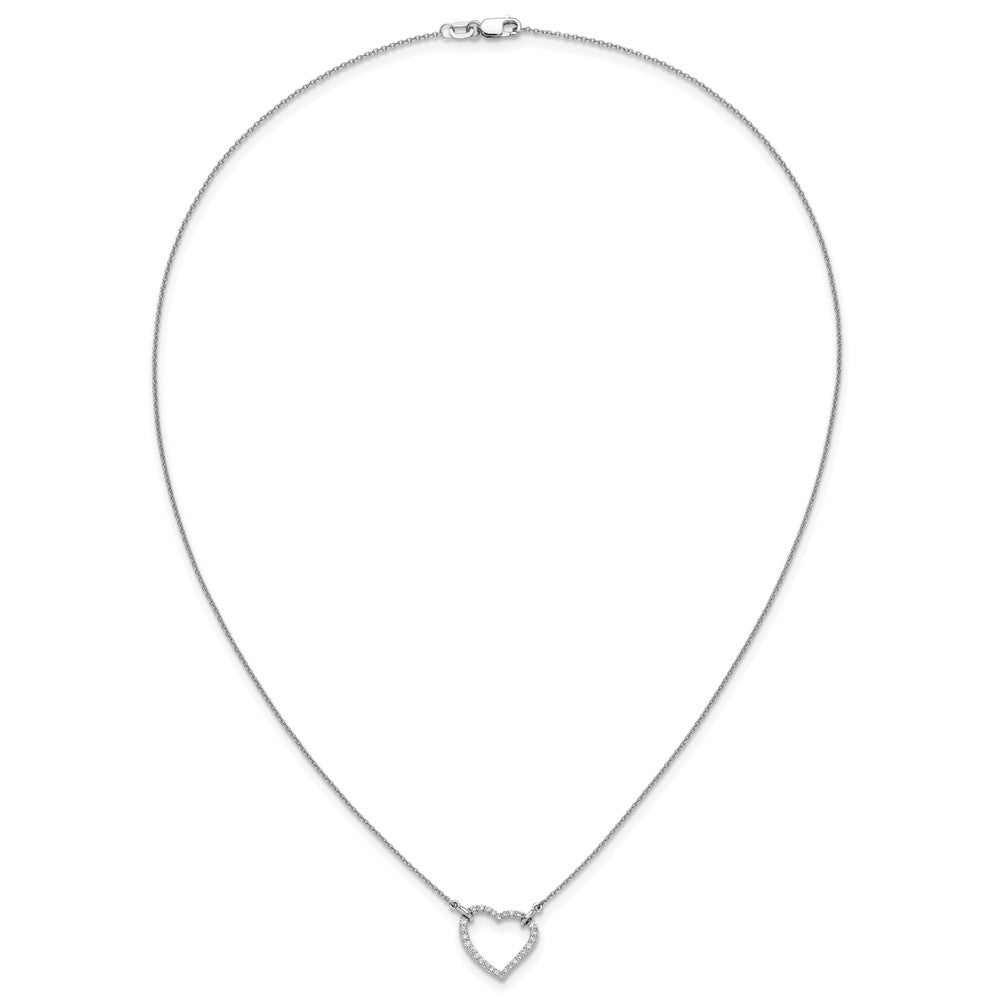 14k White Gold Diamond Heart Pendant Necklace