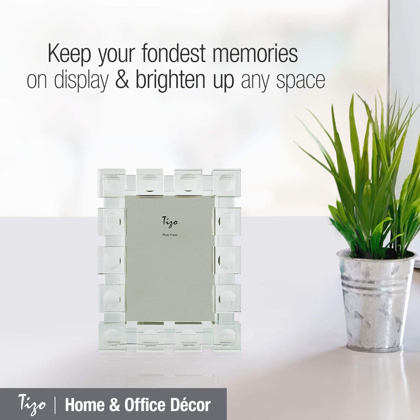 Crystal Glass 5x7 Cube Frame QGM22506