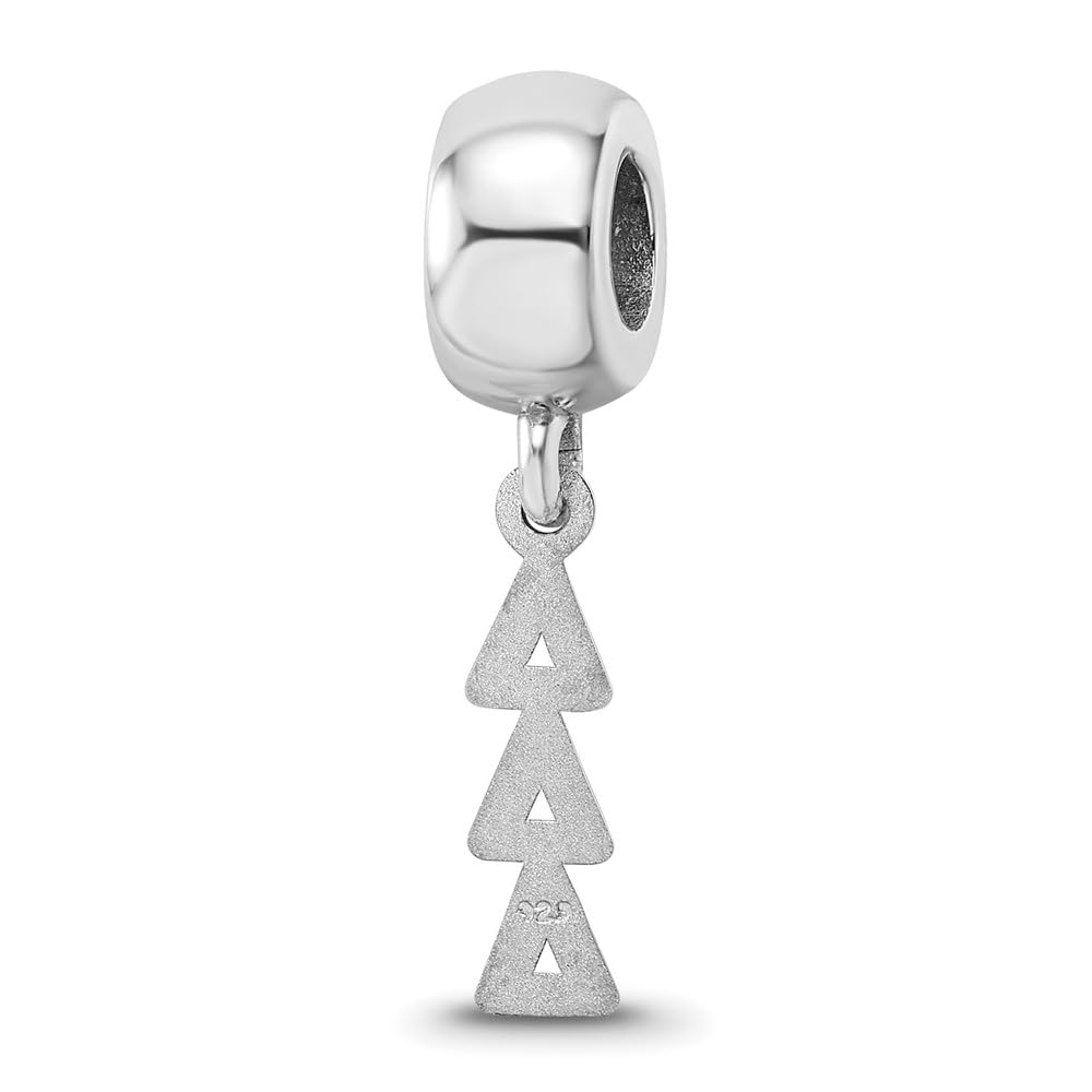 Sterling Silver Rh-Plated Logoart Delta Vertical Letters On Bea (0.63 X 0.17) Made In United States ddd005bd1-ss