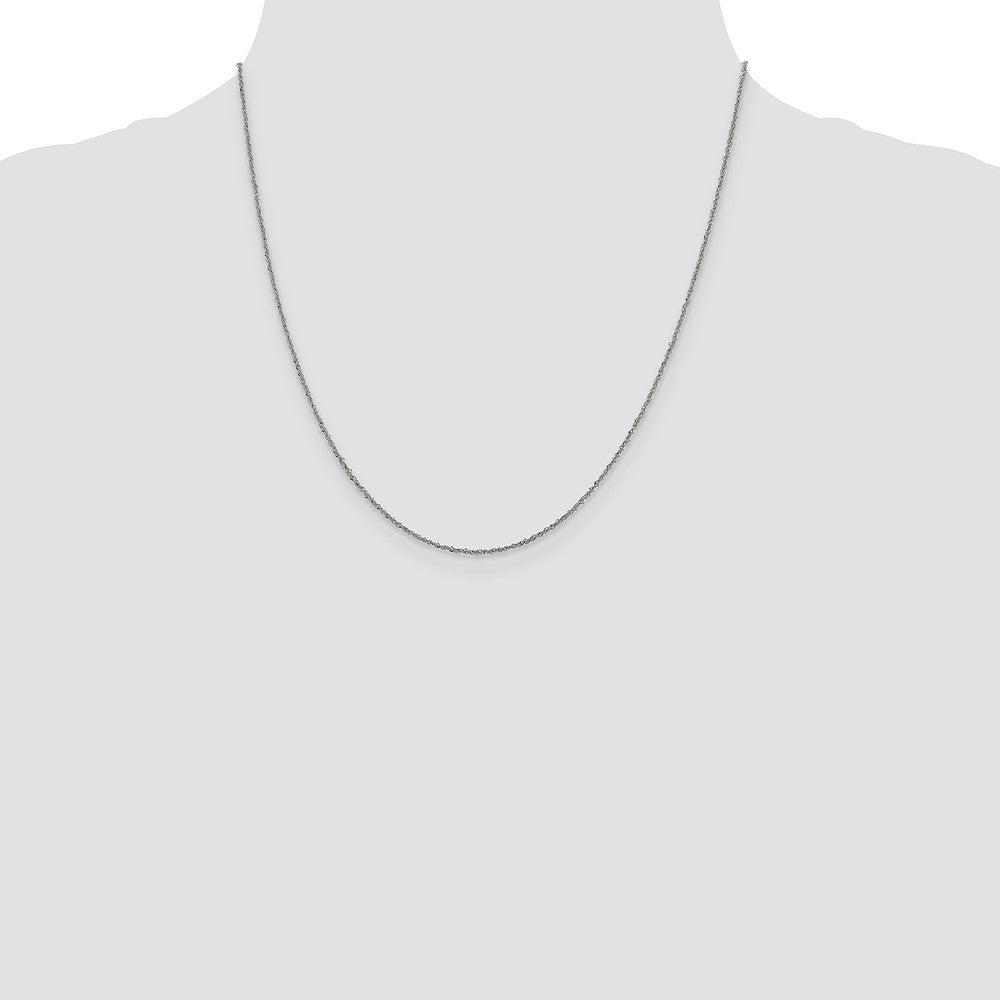 10k White Gold 1mm Sparkle Singapore Chain