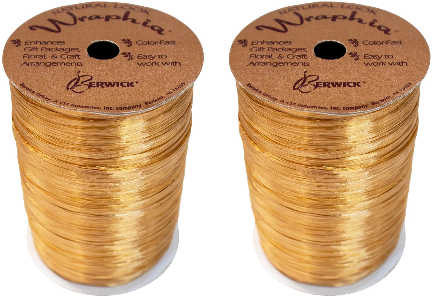 Pearlized Raffia Ribbon Roll 100 Yards for Kraft Packaging and Decoration (Gold)