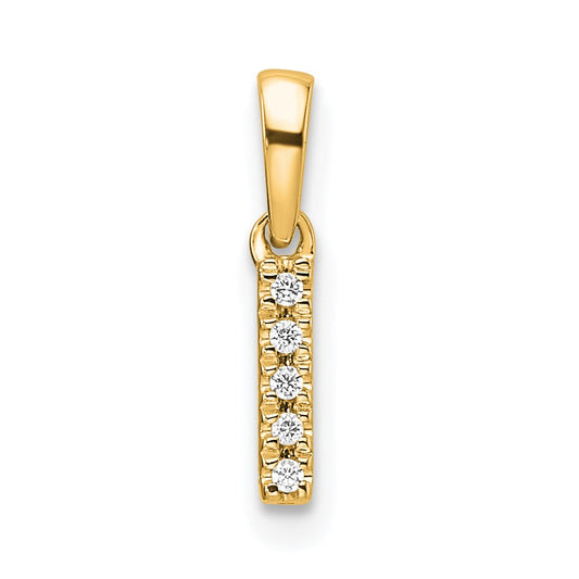10K Diamond Letter I Initial with Bail Pendant
