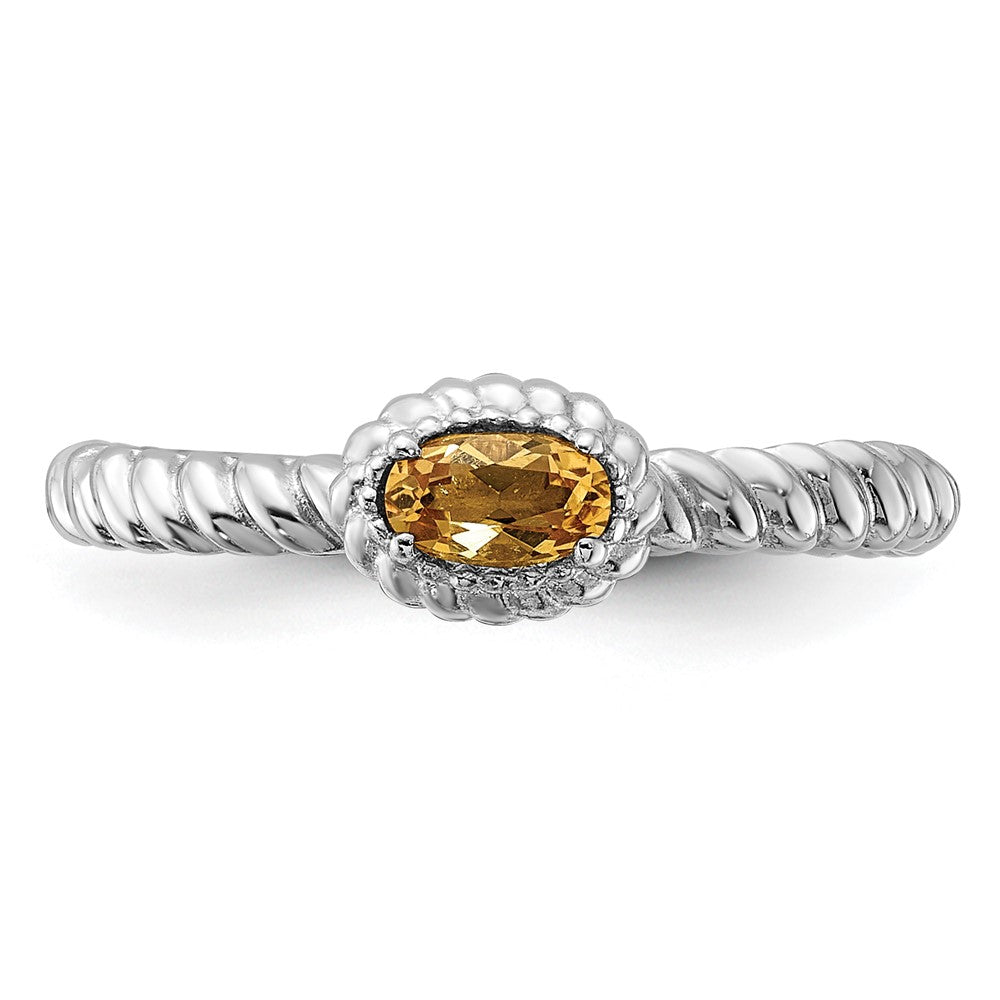 Sterling Silver Stackable Expressions Citrine Ring