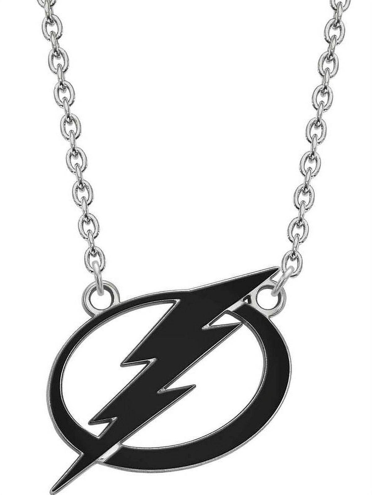 NHL Tampa Bay Lightning Sterling Silver Large Enameled Pendant with Necklace