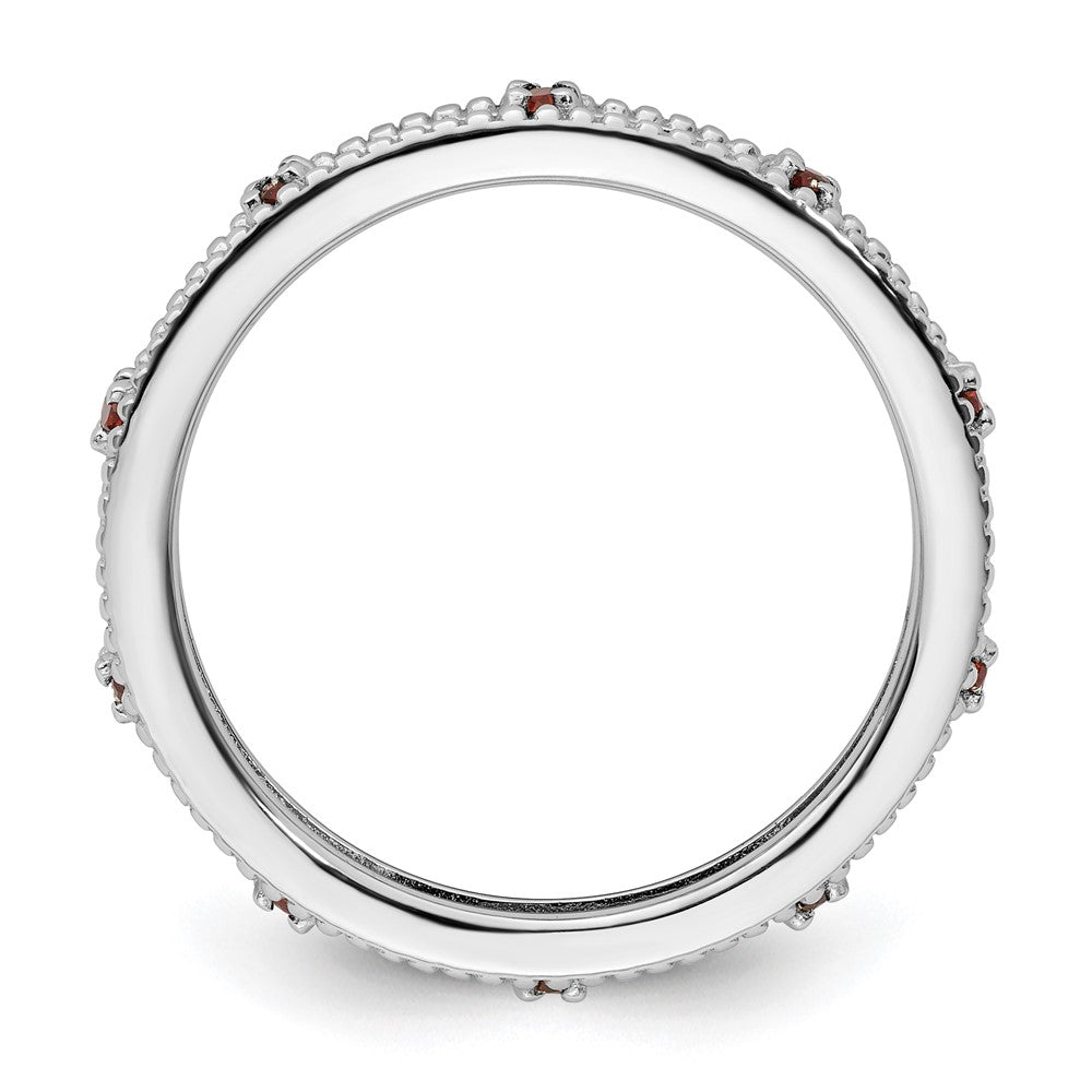 Sterling Silver Stackable Expressions Garnet Ring Size -8