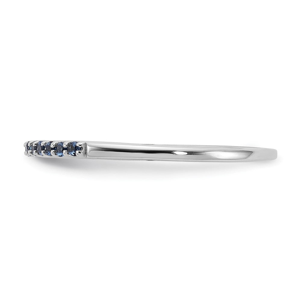 10K White Gold Blue Sapphire Band Size 6.75