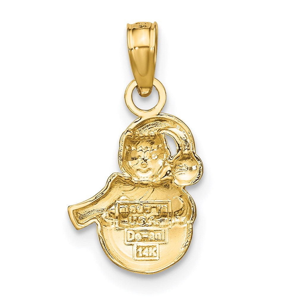 14K Gold Snowman Pendant