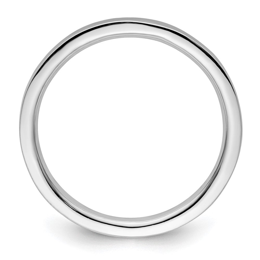 Sterling Silver Stackable Expressions Rhodium Polished Ring Size -5