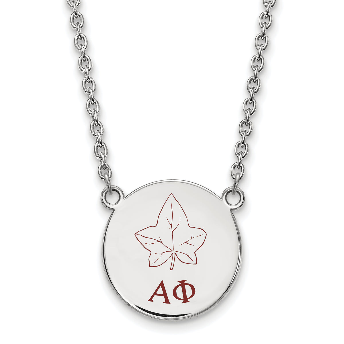 Sterling Silver 18in Official Licensed Greek Sororities Alpha Phi (??) Small Enamel Pendant w/Necklace