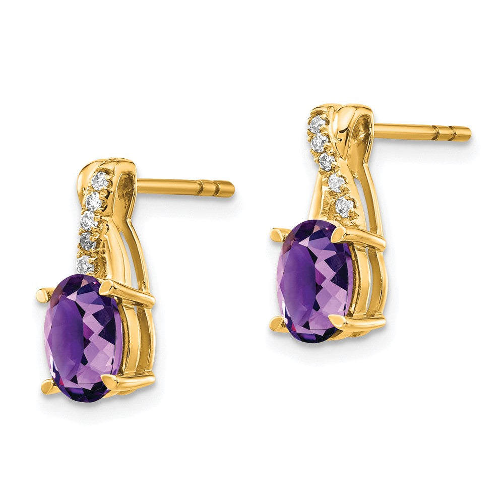 14K Amethyst and Diamond Earrings