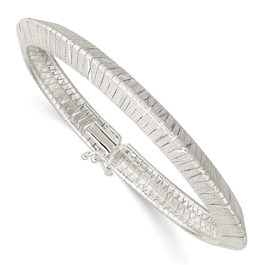 Sterling Silver 6.5mm Diamond-cut Knife-edge 7.5in Bracelet