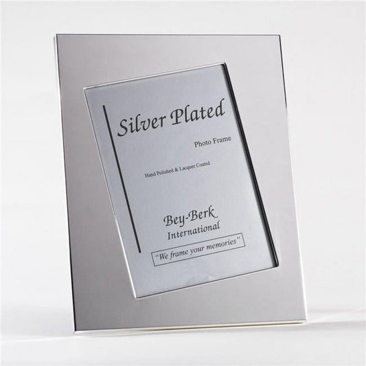 Bey-Berk International SF195-11 5 x 7 in. Silver Plated Picture Frame with Easel Back - 9.25 x 7.25 x 0.25 in.