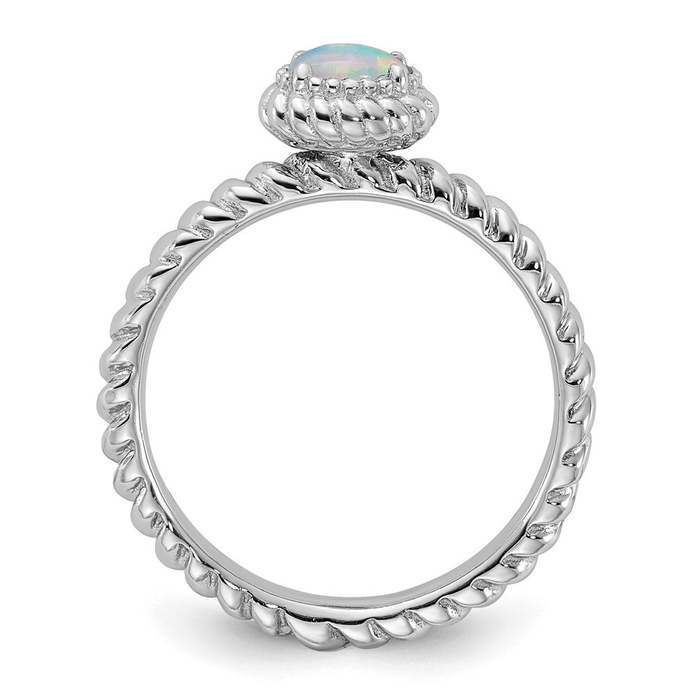 Sterling Silver Stackable Expressions Created Opal Ring