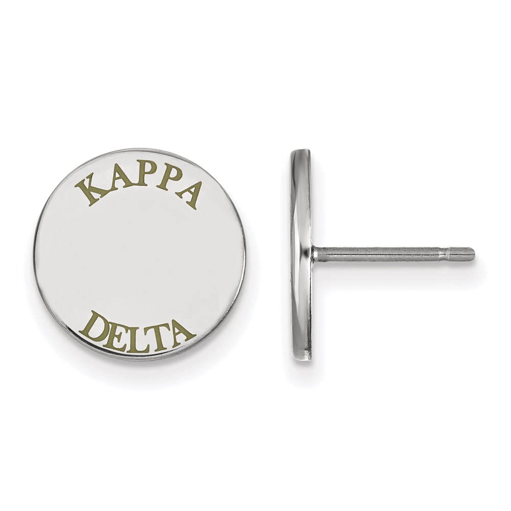 Sterling Silver Official Licensed Greek Sororities Kappa Delta (??) Enameled Post Earrings