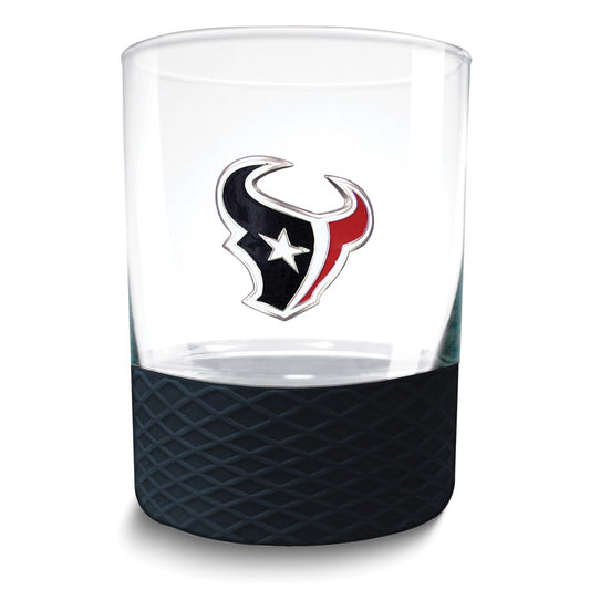 NFL Houston Texans Commissioner 14 oz. Rocks Glass with Silicone Base
