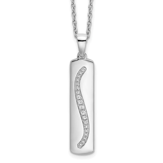 White Ice Sterling Silver Rhodium-plated 18 Inch Diamond Necklace with 2 Inch Extender 18 Inches