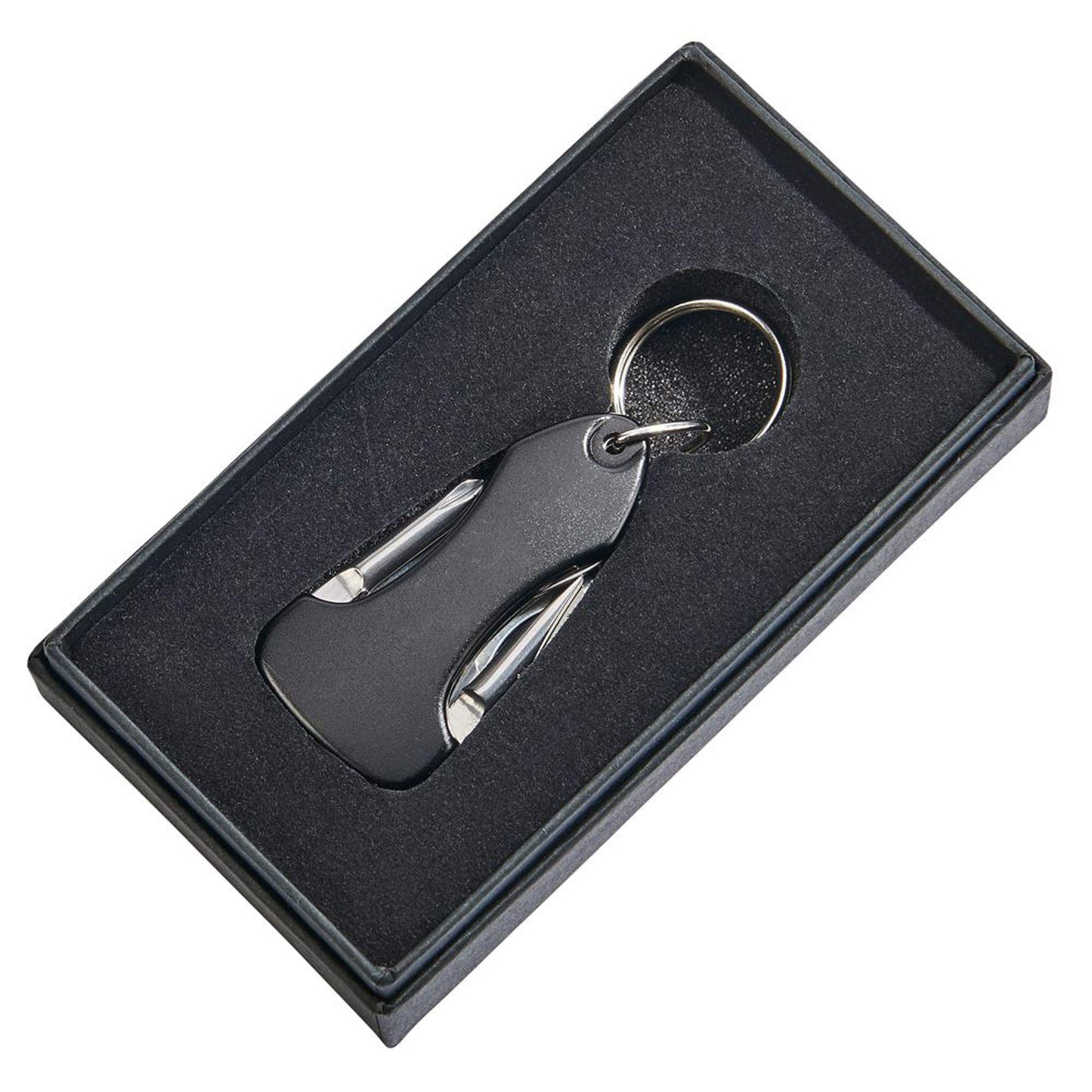 3.5" Black Stainless Steel Key Chain with Multi Tools