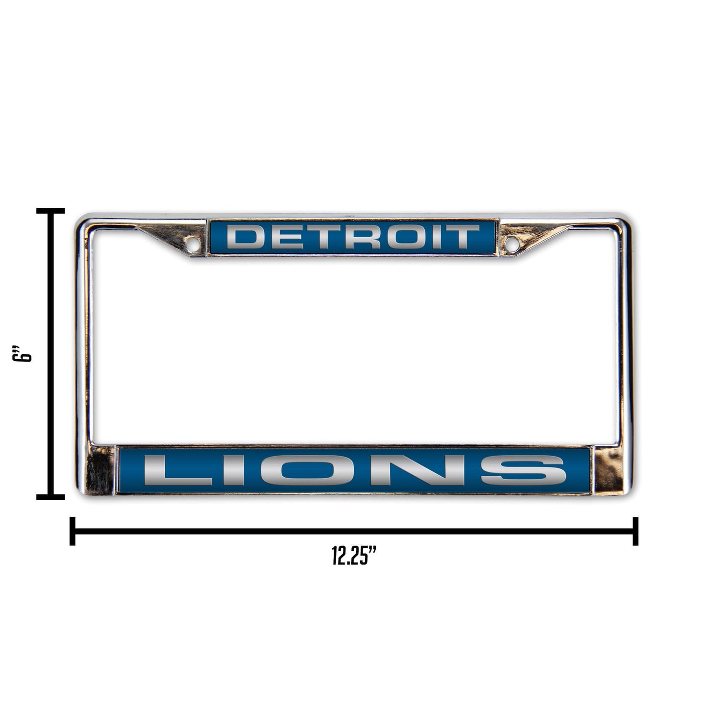 Detroit Lions License Plate Frame Laser Cut Chrome