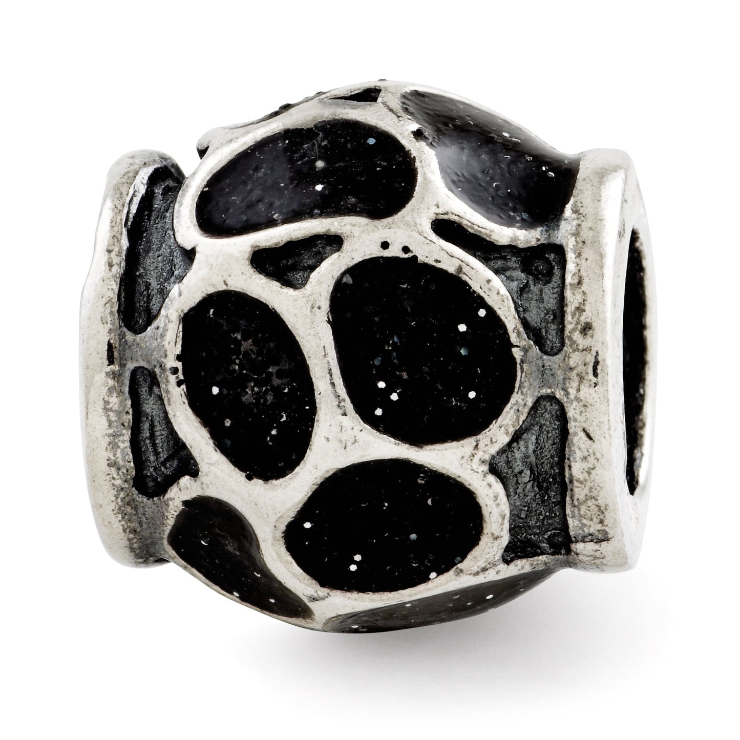 Reflection Beads Sterling Silver Reflections Black Enamel w/Sparkles Bead