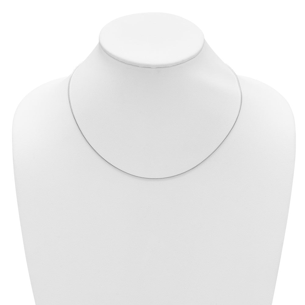 14K White Gold 1.1mm Franco 1in+1in Adjustable Chain