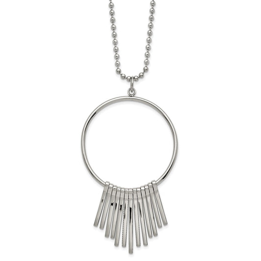 Stainless Steel Polished Circle 22in Necklace
