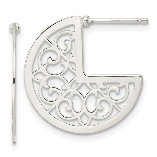 Sterling Silver Filigree Post Earrings