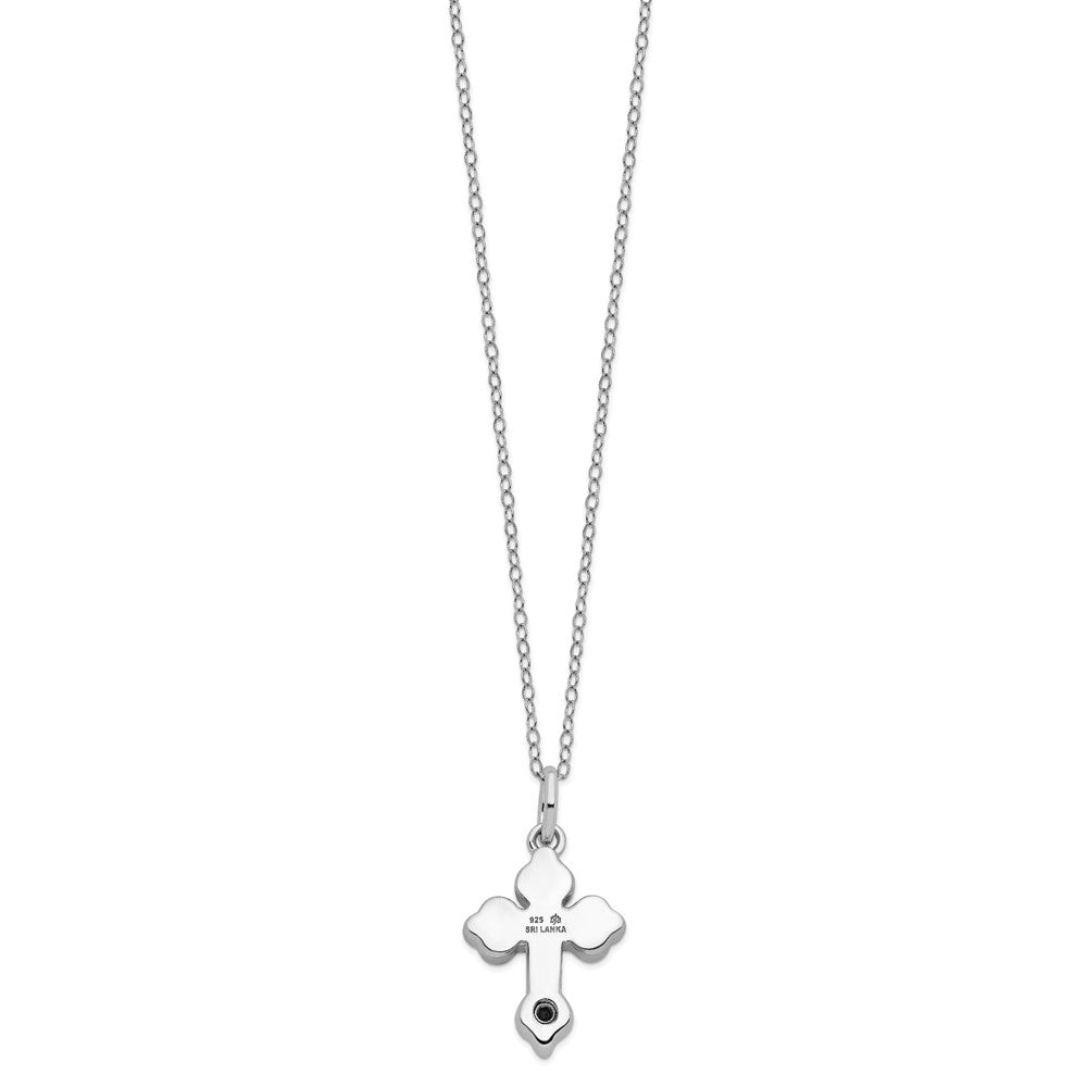 Sentimental Expressions Sterling Silver Rhodium-plated Matted Cross Ash Holder 18 Inch Necklace 18 Inches