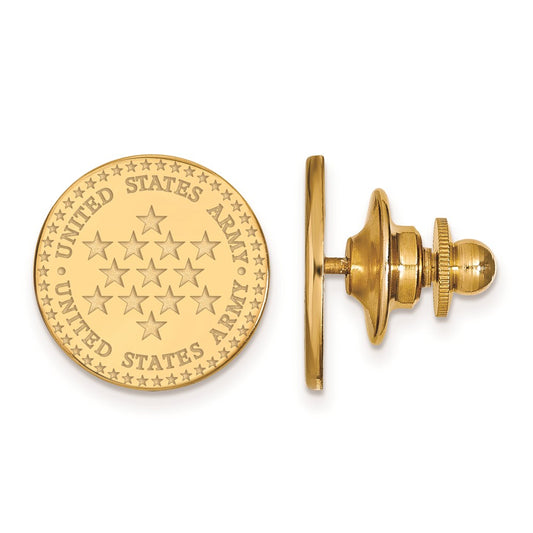 SS 14k Yellow Gold Plated U.S. Army Disc Lapel or Tie Pin