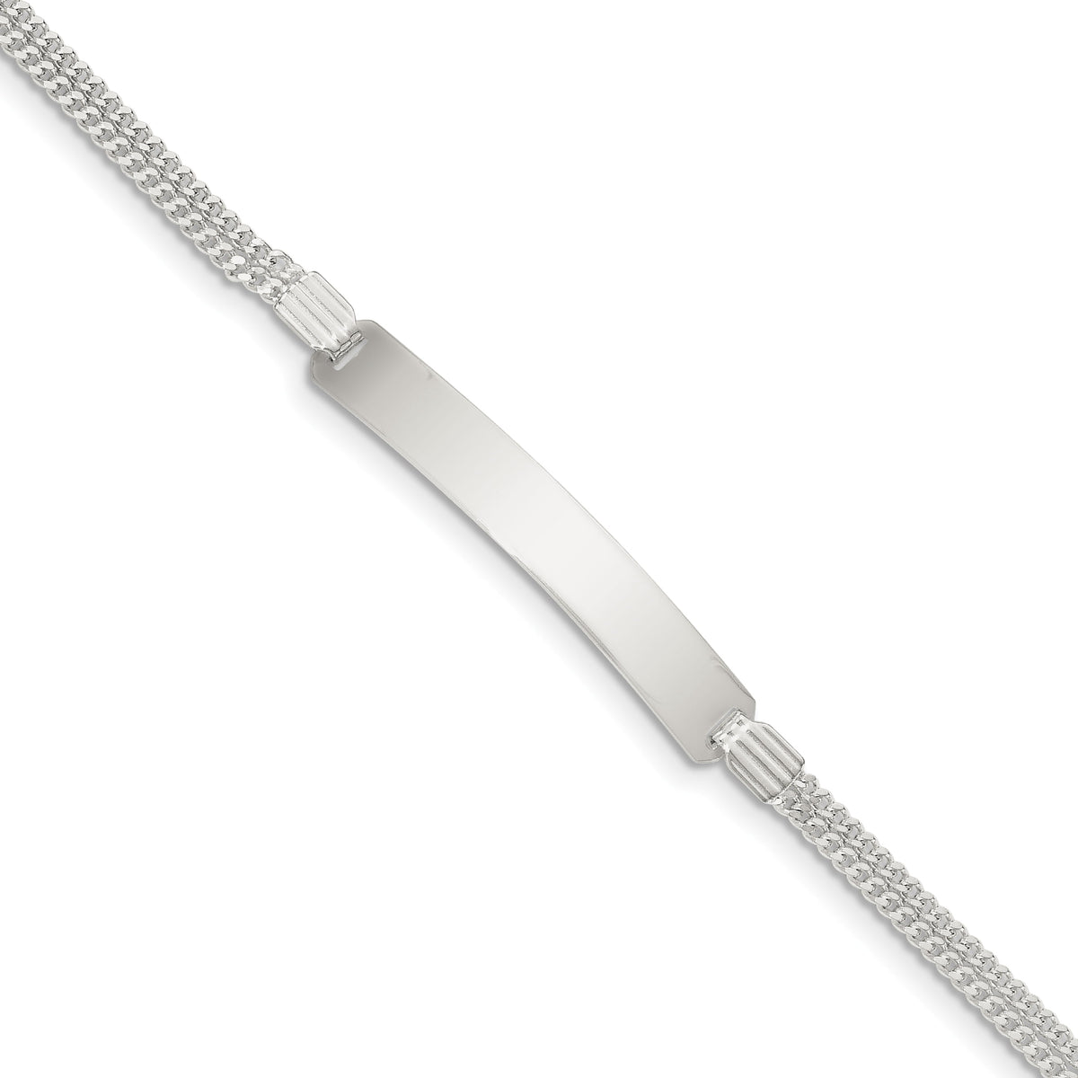 Sterling Silver Double Chain ID Bracelet QID208