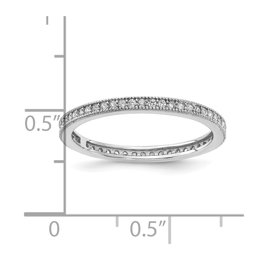 Cheryl M Sterling Silver Rhodium-plated Brilliant-cut CZ Eternity Ring