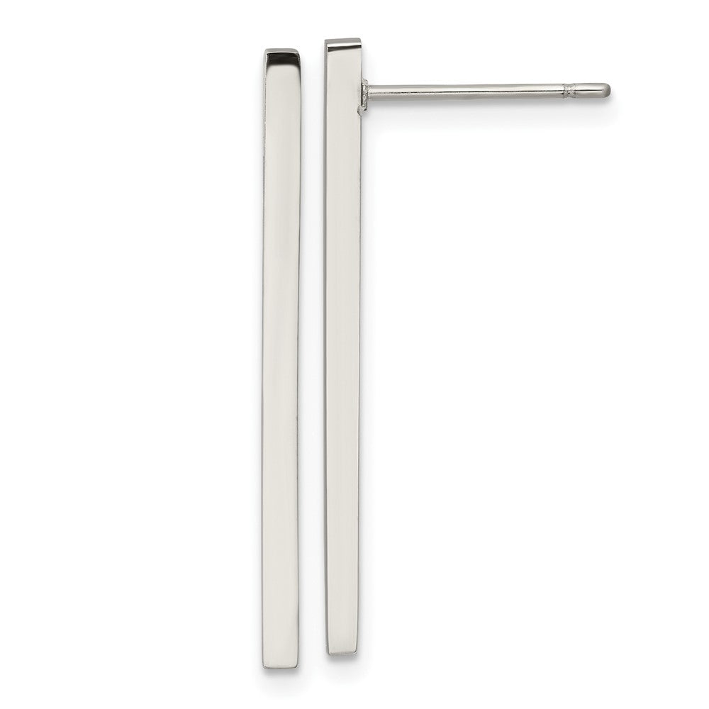 Stainless Steel Polished Bar Post Earrings