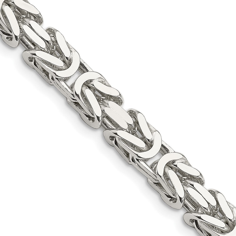 Sterling Silver 7.5mm Byzantine Chain 22 Inches