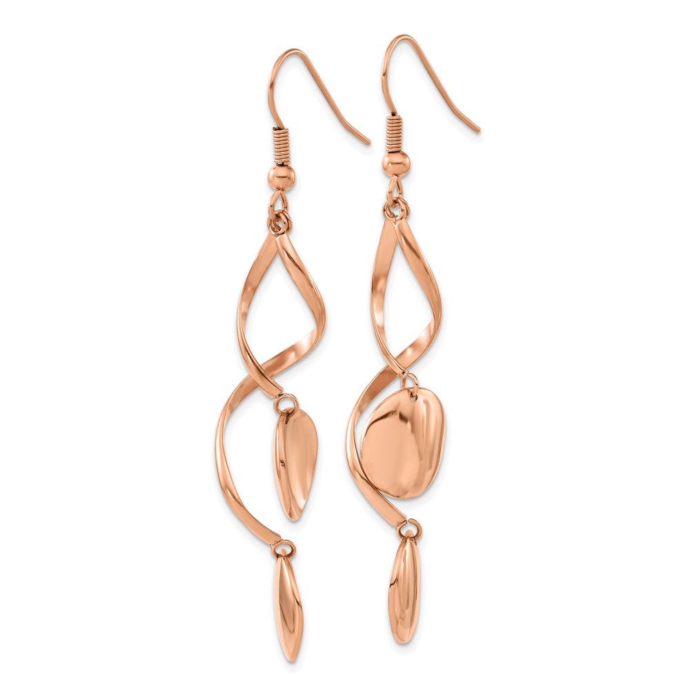 Stainless Steel Polished Twisted Shepherd Hook Earrings