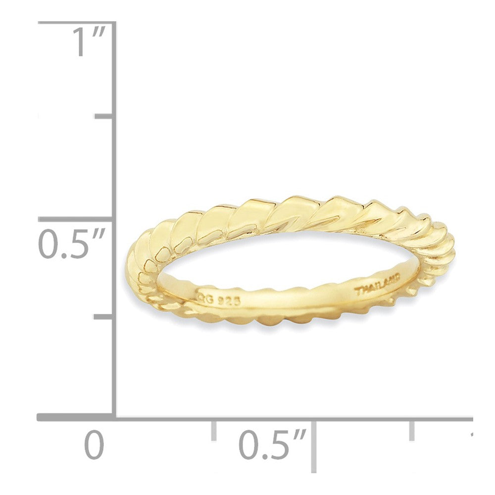 Sterling Silver Stackable Expressions Gold-plated Domed Ring