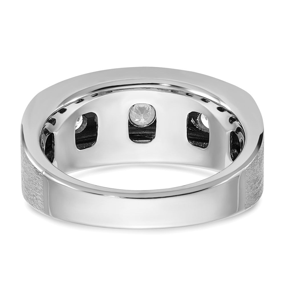 IBGoodman 14k White Gold 1 carat Lab Grown Diamond VS/SI+ G+ Five Stone Complete Polished and Satin Men's Ring