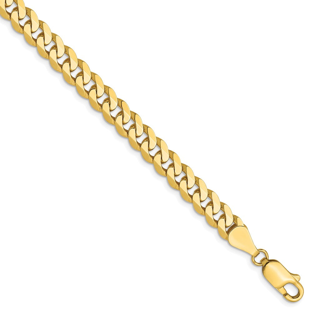 10K 5.75mm Flat Beveled Curb Chain 7  inches