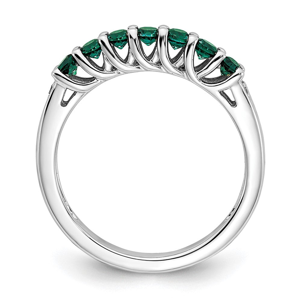 10k White Gold Created Alexandrite and Diamond Ring