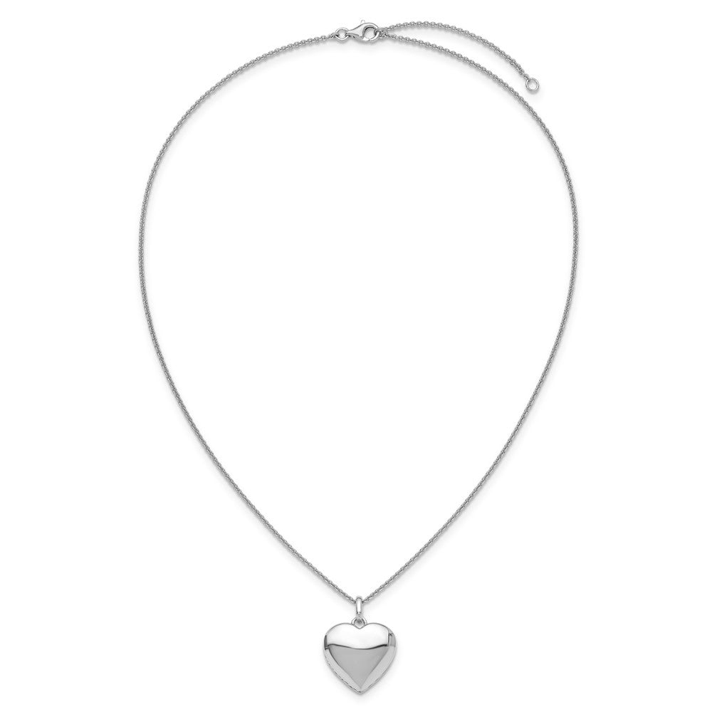 Sterling Silver Engravable Heart Pendant Necklace