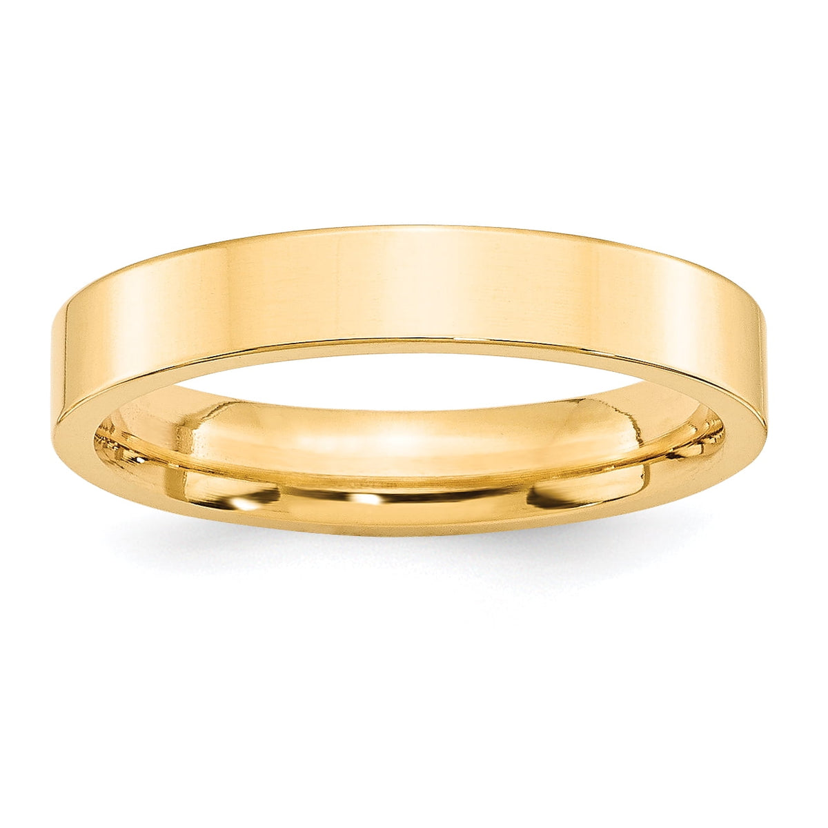 14k Yellow Gold 4mm Standard Weight Flat Comfort Fit Wedding Band Size 11