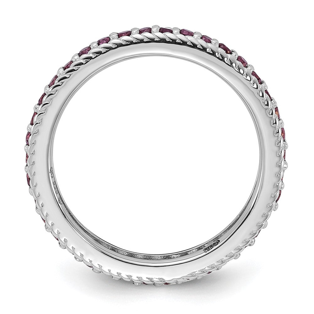 Sterling Silver Stackable Expressions Polished Rhodolite Garnet Eternity Ring