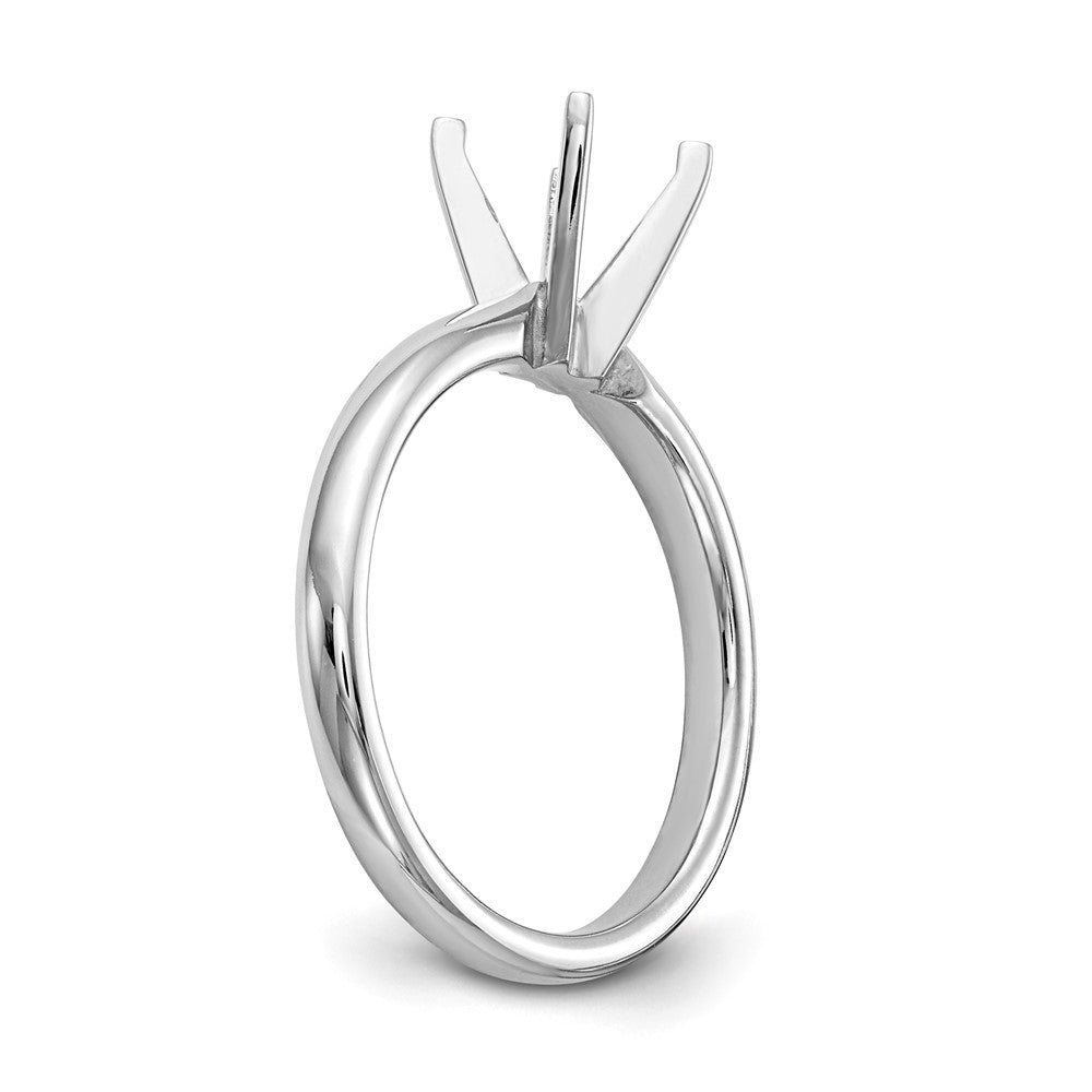 14k White Gold 1/3 carat Medium-Weight Comfort-Fit 4-Prong Round Solitaire Ring Mounting