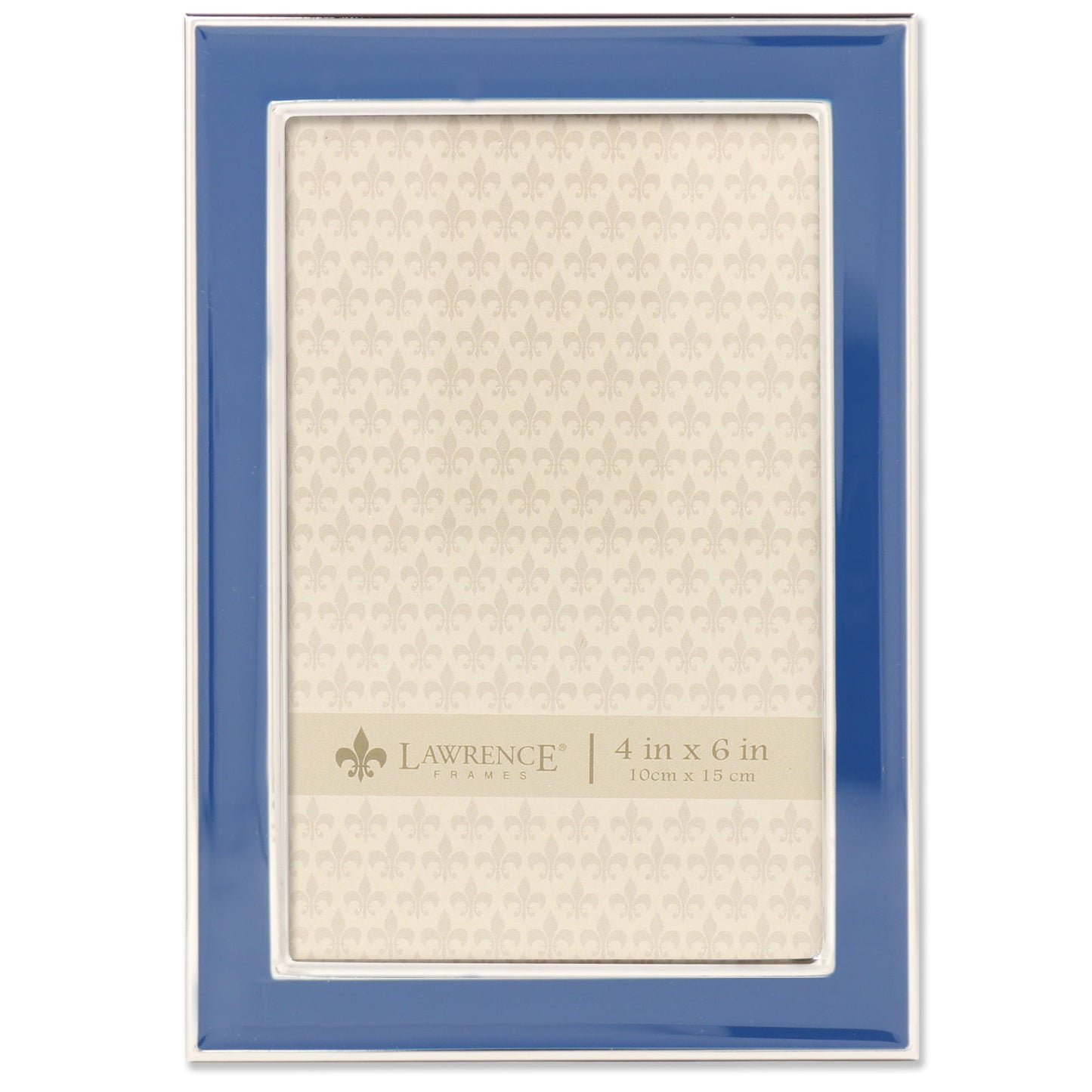Lawrence Frames Silver Plated 4x6 Navy Enamel Picture Frame