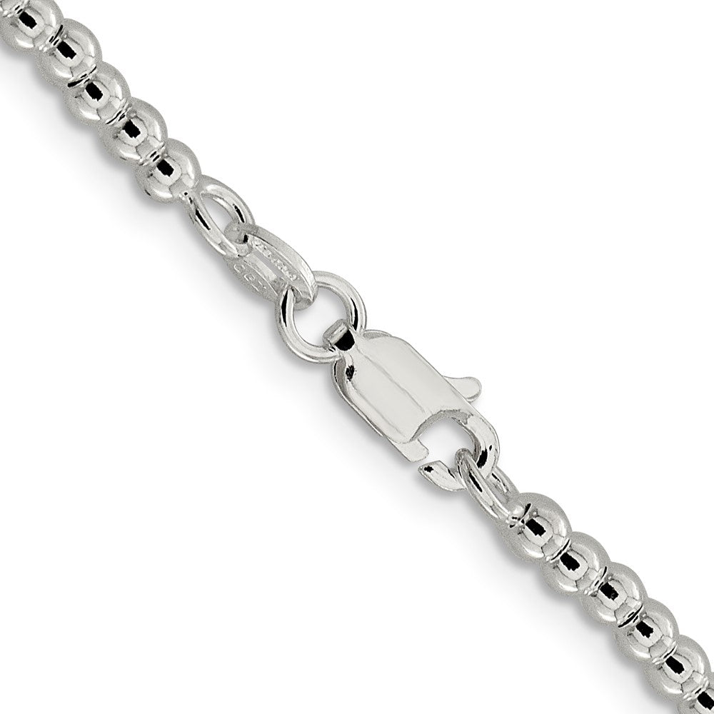Sterling Silver 3mm Beads on Box Chain 16 Inches